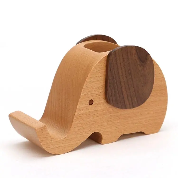 微信图片_20251217054950_1306_59 Elephant Wooden Pen Holder - Natural Home Office Decor & Gift - Image 1
