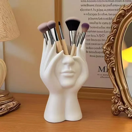 Nordic Art Figure Pen Holder - Modern Desktop & Vanity Organizer