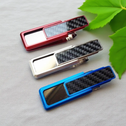 Carbon Fiber Money Clip & Stainless Steel Spring Binder - Premium Office Supplies